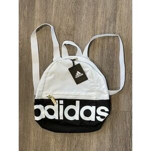 Adidas Linear Mini Backpack Purse White Black Gold Small Travel Bag Y2K NEW
